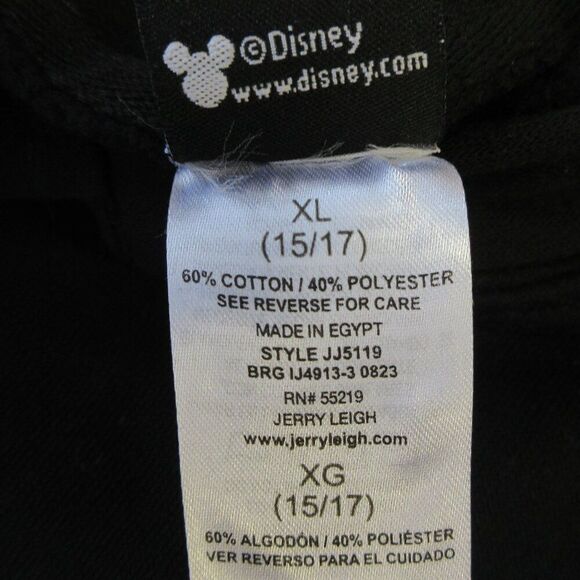 DISNEY Mickey Mouse Skeleton **FLAWED** Hoodie Juniors XL Black Sweatshirt NWT - Picture 8 of 12